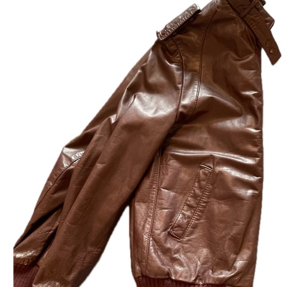 Women’s Etienne Aigner  Vintage Full -Grain Leather  Jacket, M - Picture 8 of 14